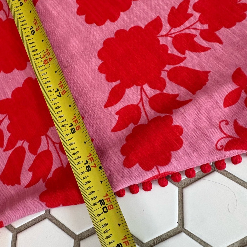 Boden Pink and Red pom Floral Shift Mini Dress - Picture 2 of 8